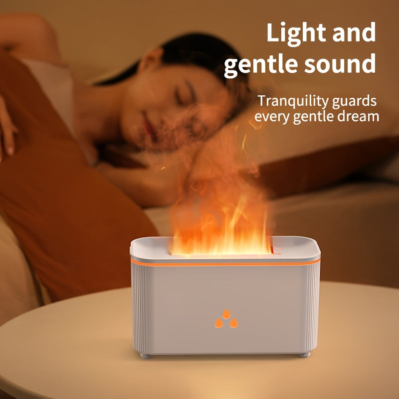 Humidifier, Humidifier Diffuser, Simulated Flame Light, Ambient Light, Creative Flame Design, Cold Mist Spray Mode, USB Power Supply, Simple And Compact, Suitable for Various Scenarios