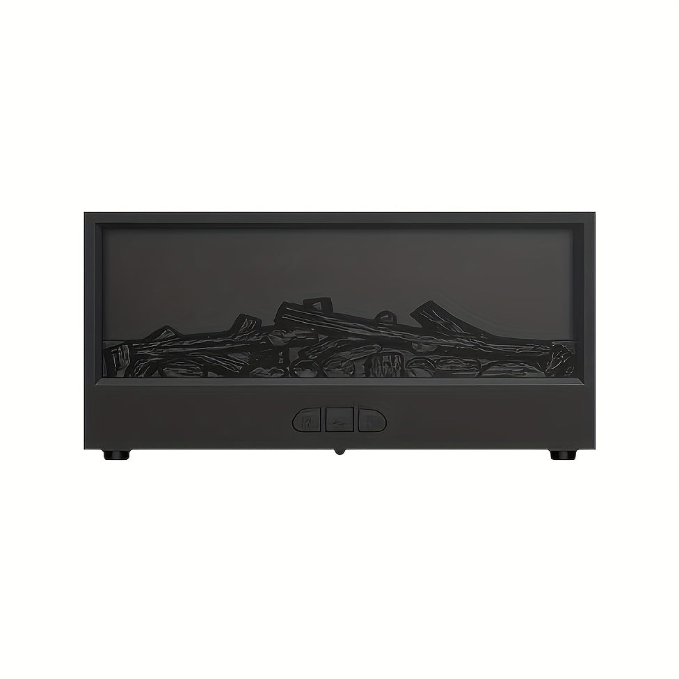 A Colorful Flame Diffuser for Essential Oils, Designed Like a Fireplace, Serves As a Humidifier with Remote Control for Home And Office Use.