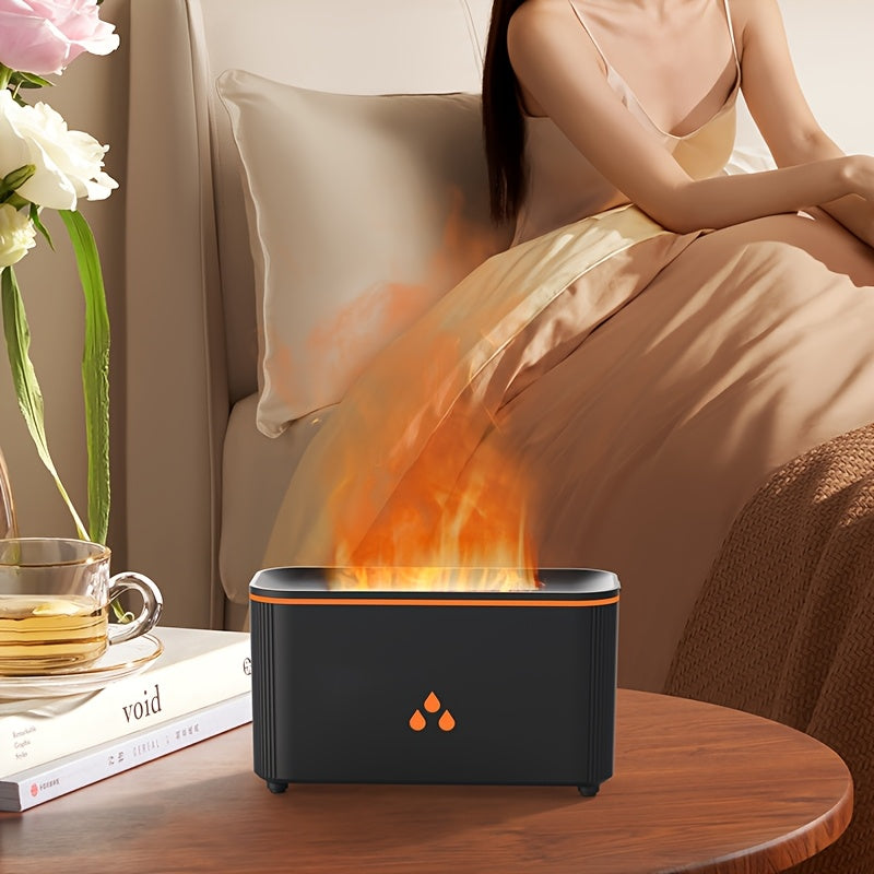 Humidifier, Humidifier Diffuser, Simulated Flame Light, Ambient Light, Creative Flame Design, Cold Mist Spray Mode, USB Power Supply, Simple And Compact, Suitable for Various Scenarios
