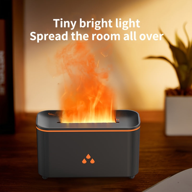 Humidifier, Humidifier Diffuser, Simulated Flame Light, Ambient Light, Creative Flame Design, Cold Mist Spray Mode, USB Power Supply, Simple And Compact, Suitable for Various Scenarios