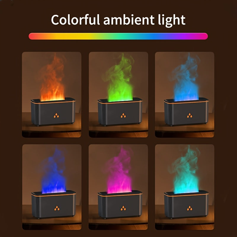 Humidifier, Humidifier Diffuser, Simulated Flame Light, Ambient Light, Creative Flame Design, Cold Mist Spray Mode, USB Power Supply, Simple And Compact, Suitable for Various Scenarios