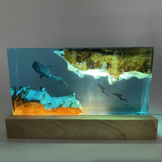 Whale Resin Lamp