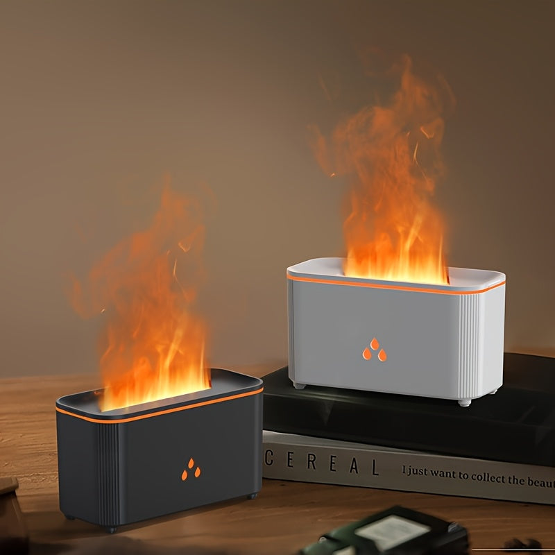 Humidifier, Humidifier Diffuser, Simulated Flame Light, Ambient Light, Creative Flame Design, Cold Mist Spray Mode, USB Power Supply, Simple And Compact, Suitable for Various Scenarios