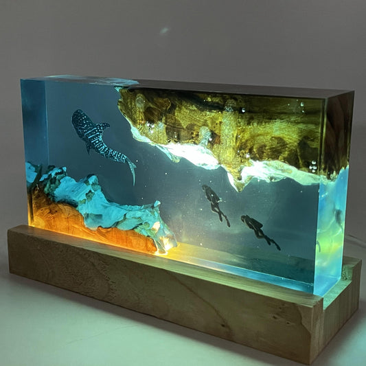 Whale Resin Lamp