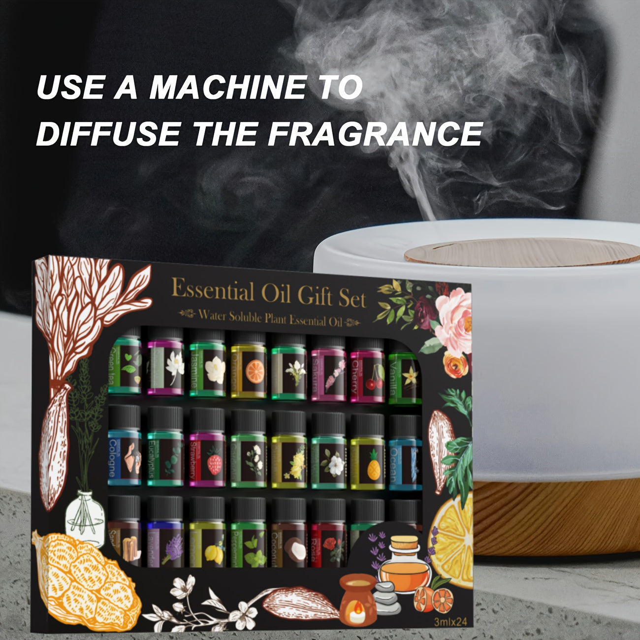 24pcs 3ml bottle Mini Essential Oils Set