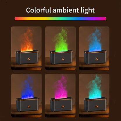 Humidifier, Humidifier Diffuser, Simulated Flame Light, Ambient Light, Creative Flame Design, Cold Mist Spray Mode, USB Power Supply, Simple And Compact, Suitable for Various Scenarios