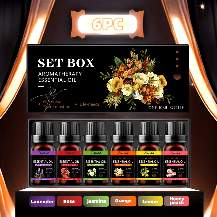 6pcs Essential Oil Diffuser Set with 10Ml Bottles