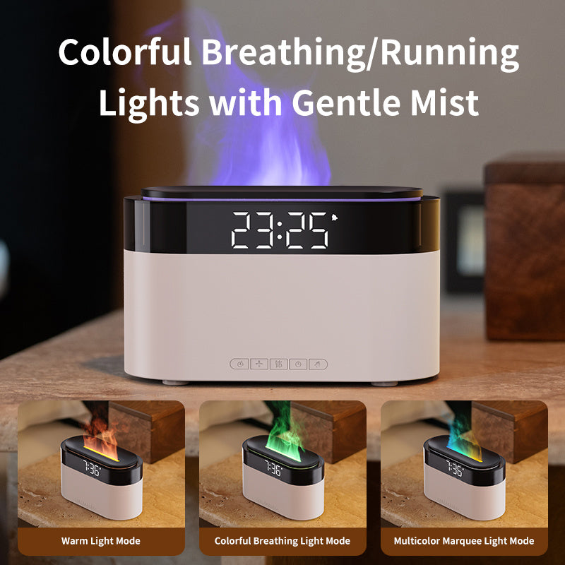 Flame Aroma Diffuser with Clock